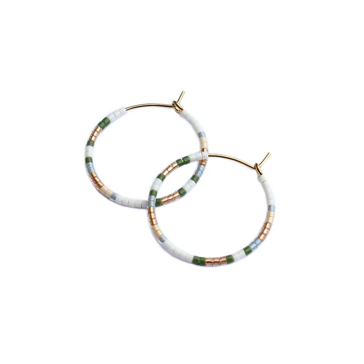 Bright Colorful Earrings-Ana Hoops / SM - White