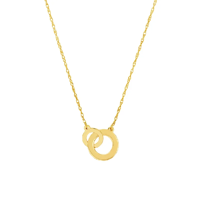 Sapphire Pendant Necklace-14K Yellow Gold Interlocking Circles Necklace by Midas Chain