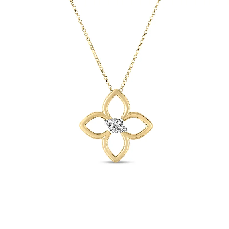 Geometric Gold Necklace-CIALOMA SMALL DIAMOND FLOWER NECKLACE