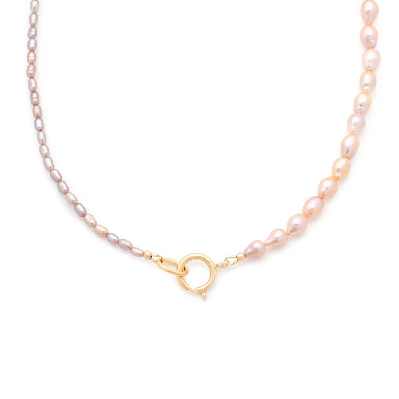 Personalized Name Necklace-Dual Pink Pearl Necklace | Pearl