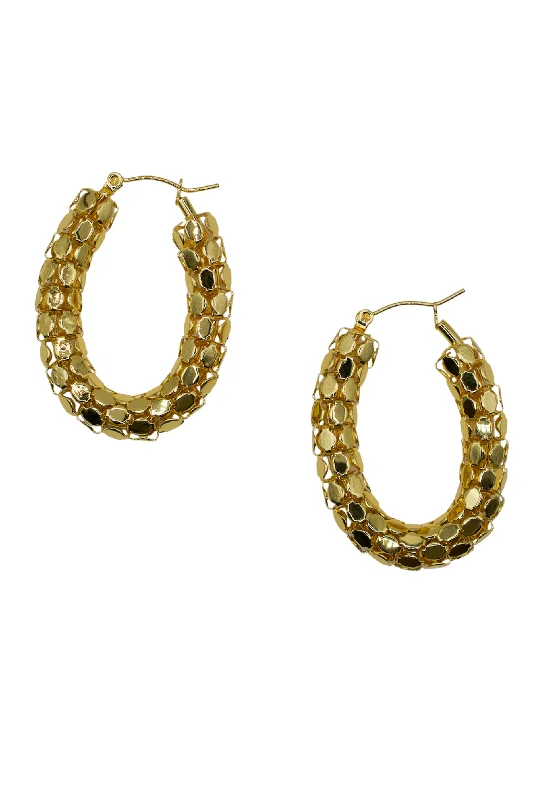 Beaded Hoop Earrings-18K Piper Statement Hoop Earrings