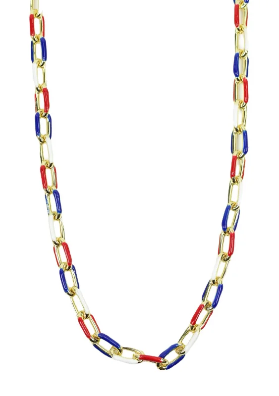 Moonstone Necklace-The Lennox Necklace - Red, White & Blue