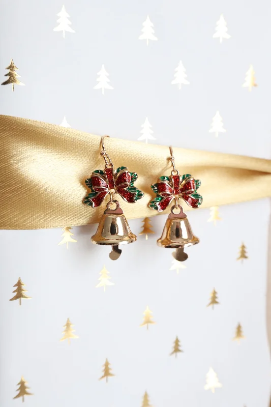 Luxury Gemstone Earrings-Christmas Bells Earrings