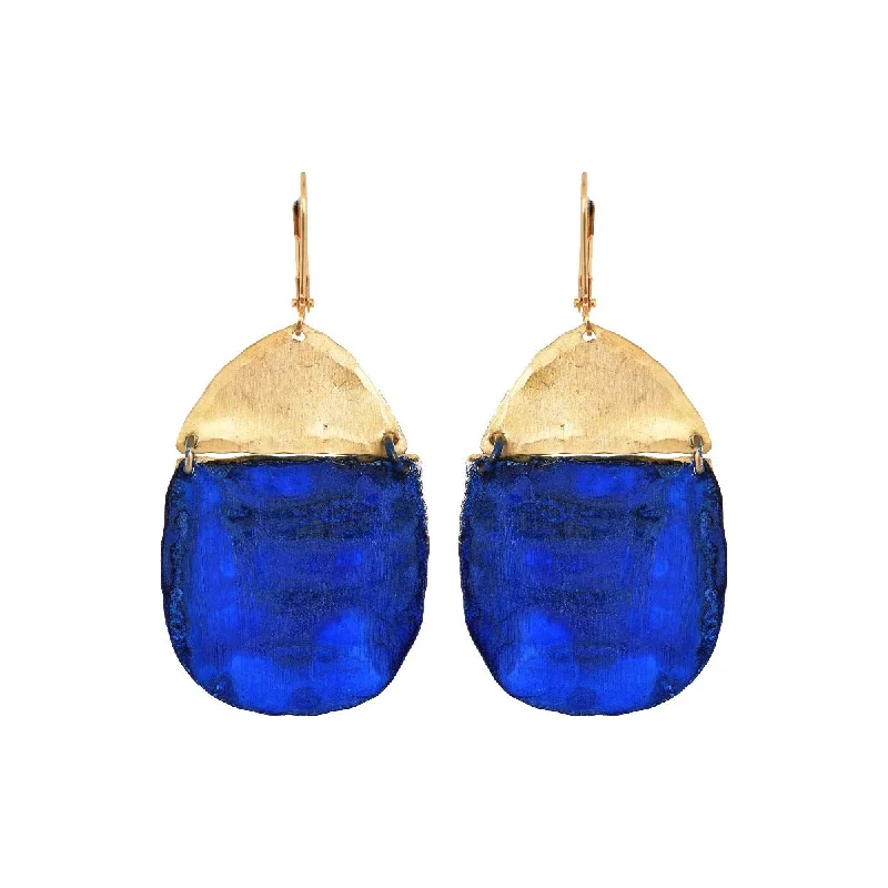 Layered Gold Earrings-Navy Inika Earrings