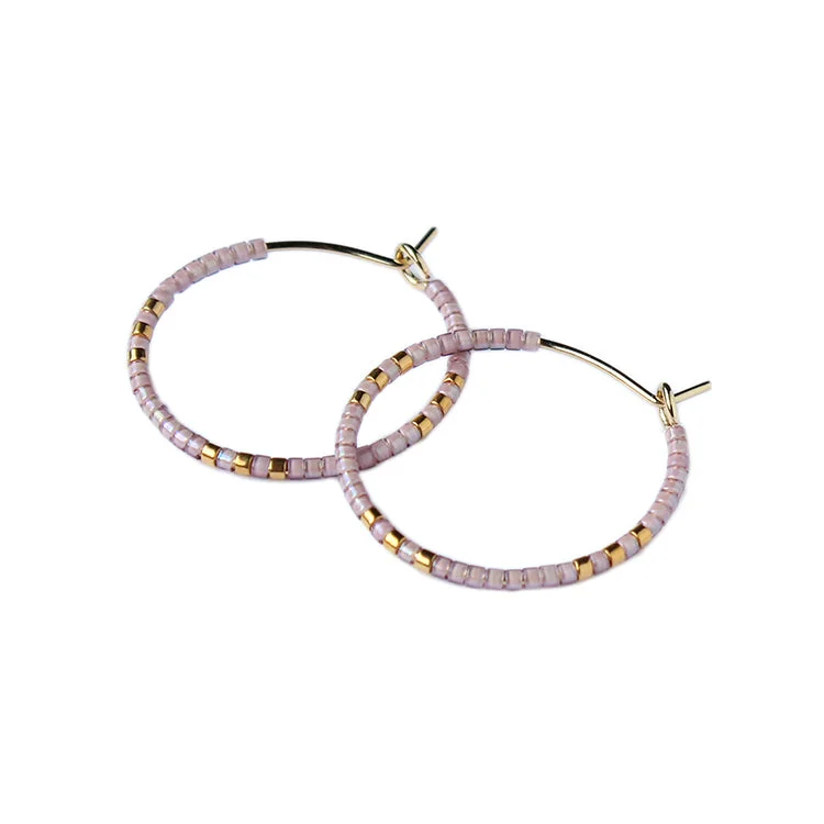 Abstract Design Earrings-Zoe Hoops SM - Lilac