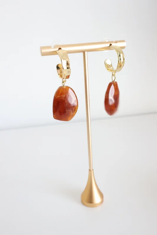 Wedding Pearl Earrings-Amber Romance Earrings