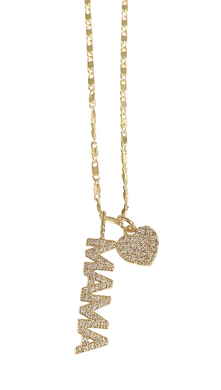 Layered Crystal Pendant Necklace-Jordyn Mama Necklace