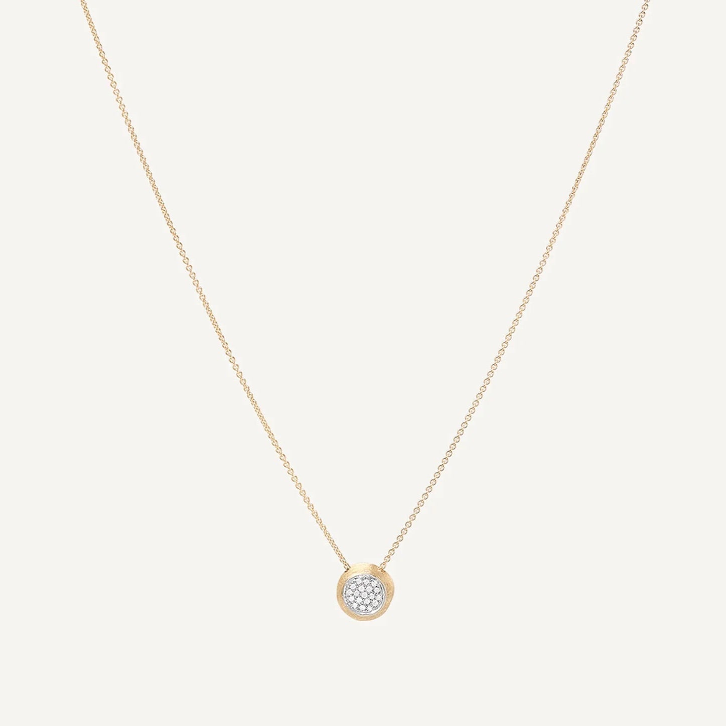 Simple Opal Necklace-Jaipur Collection 18K Yellow and White Gold Diamond Pendant