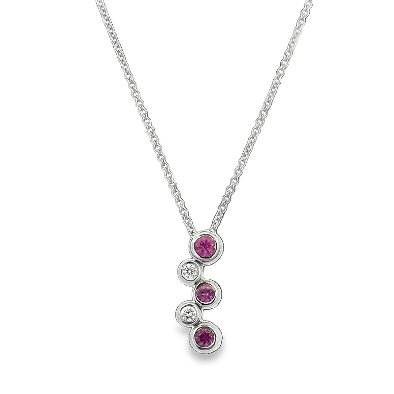 Dainty Gold Chain Necklace-Tiffany & Co. Pink Sapphire and Diamond Bubble Necklace