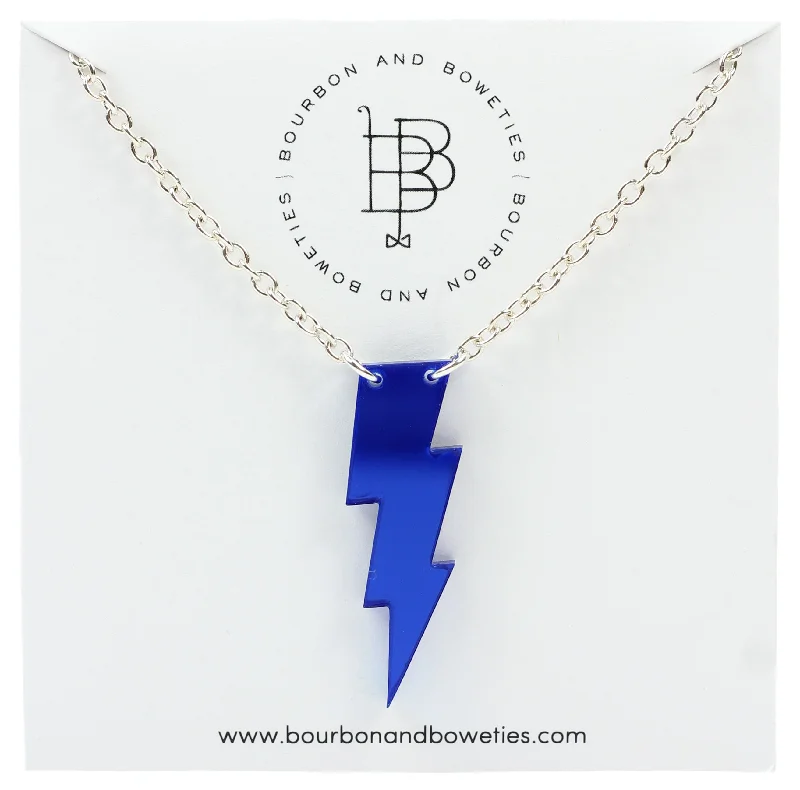 Natural Stone Pendant Necklace-The Blue Bolt Necklace