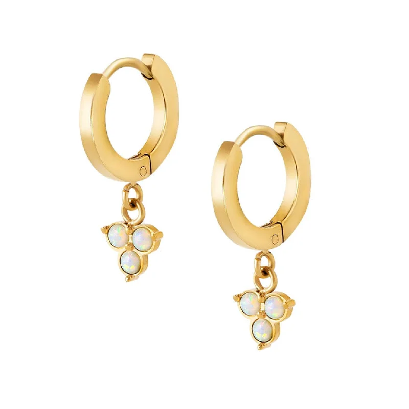 Gold Hoop Earrings-Jamille Opal Hoop Earrings