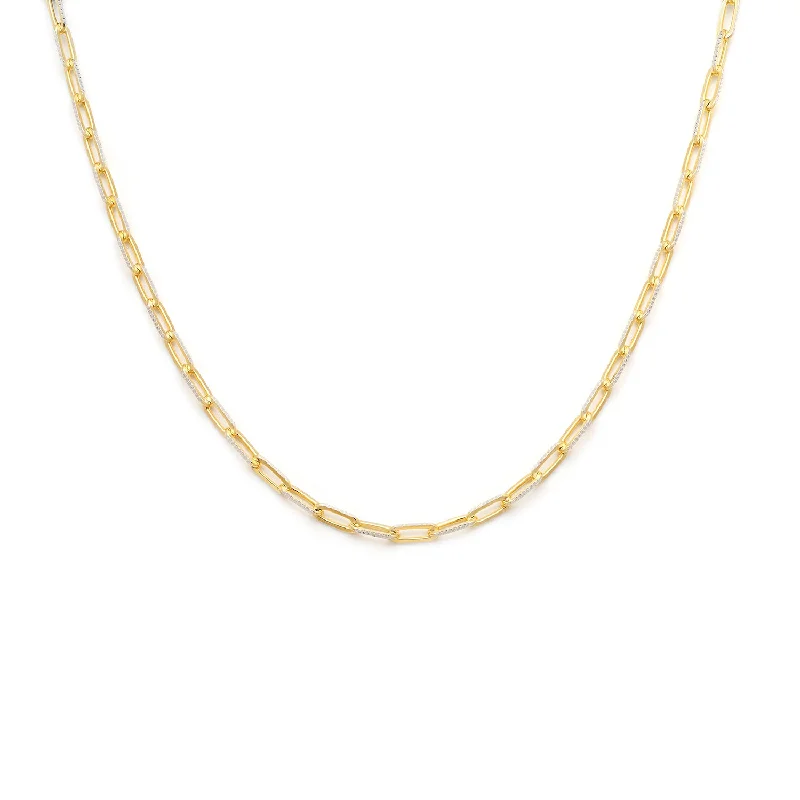 Dainty Necklace for Girls-Diamond-Cut Paperclip Chain | Gold