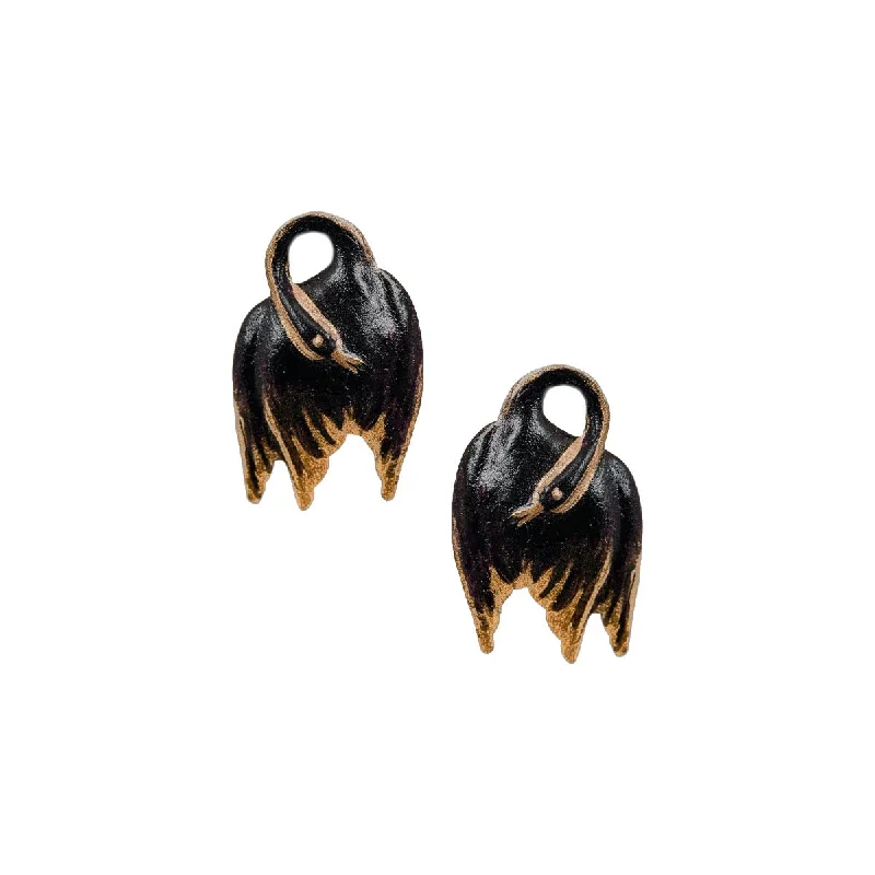 Chic Drop Earrings-Little Black Swan Earrings