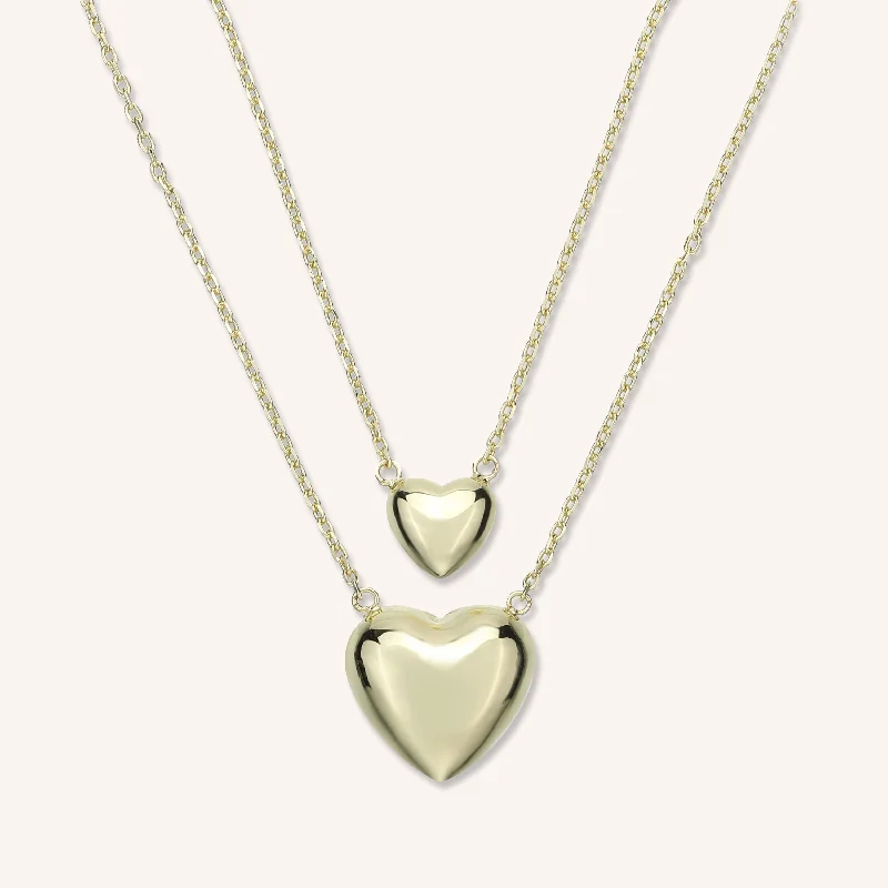 Heart Shaped Necklace-Heart of Gold Necklace Set