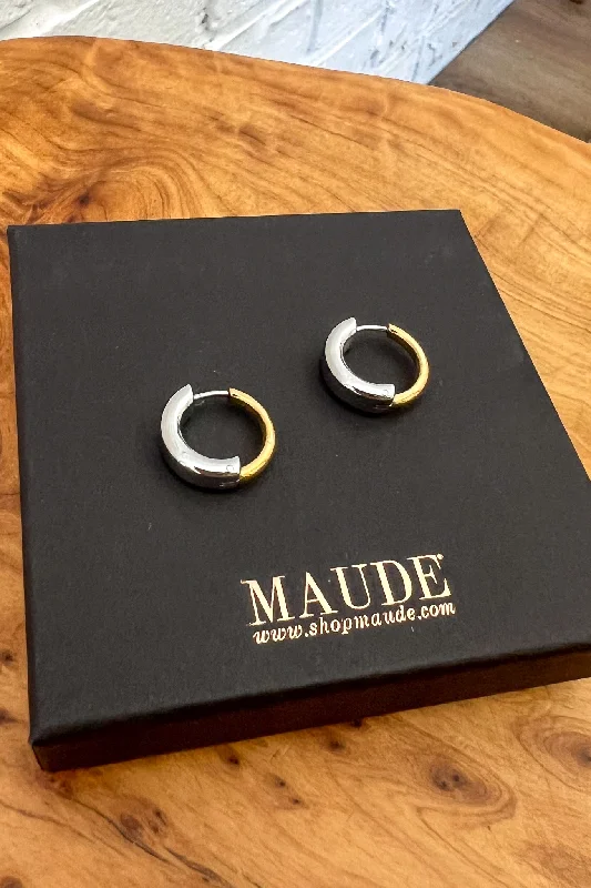 Rose Gold Earrings for Brides-18K Mya Mixed Metal Earrings