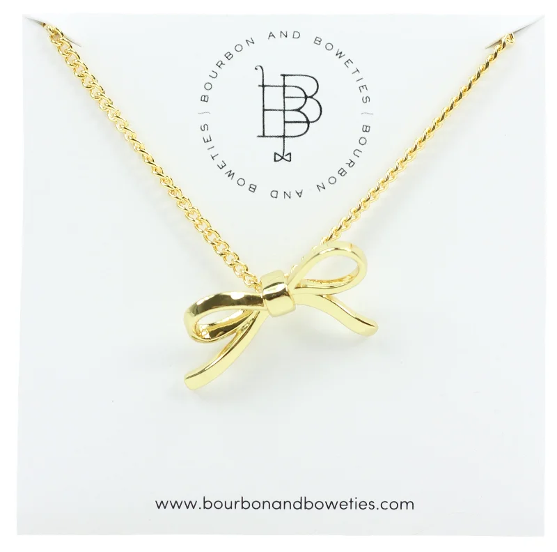 Artistic Silver Necklace-The Bow Necklace