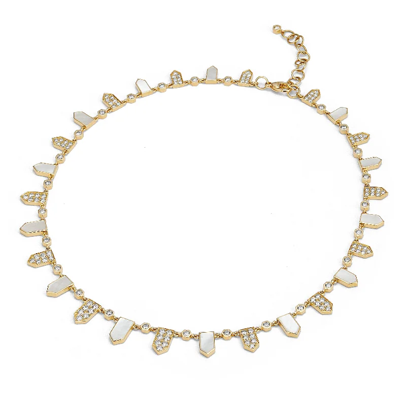 Stylish Gold Necklace-Geometrix Diamond Necklace