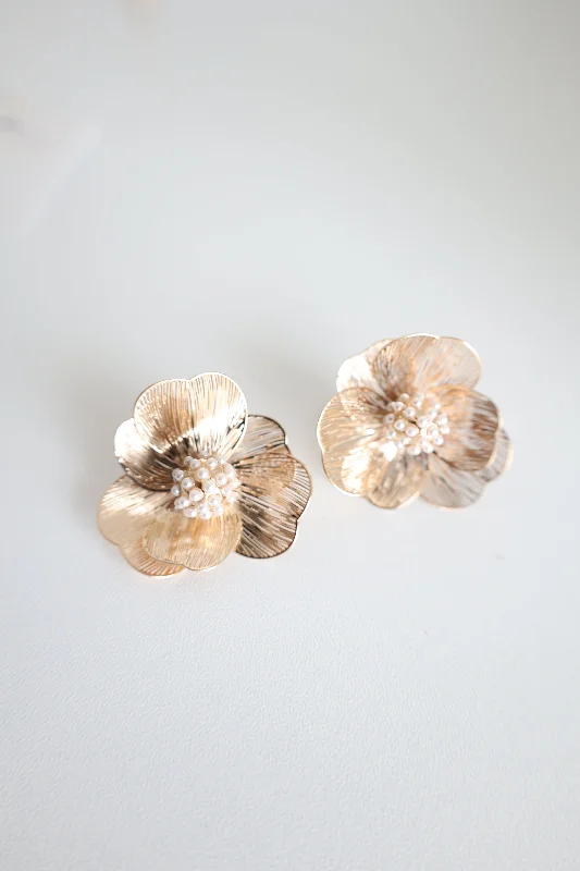 Rustic Gemstone Earrings-Lucy Flower Earrings