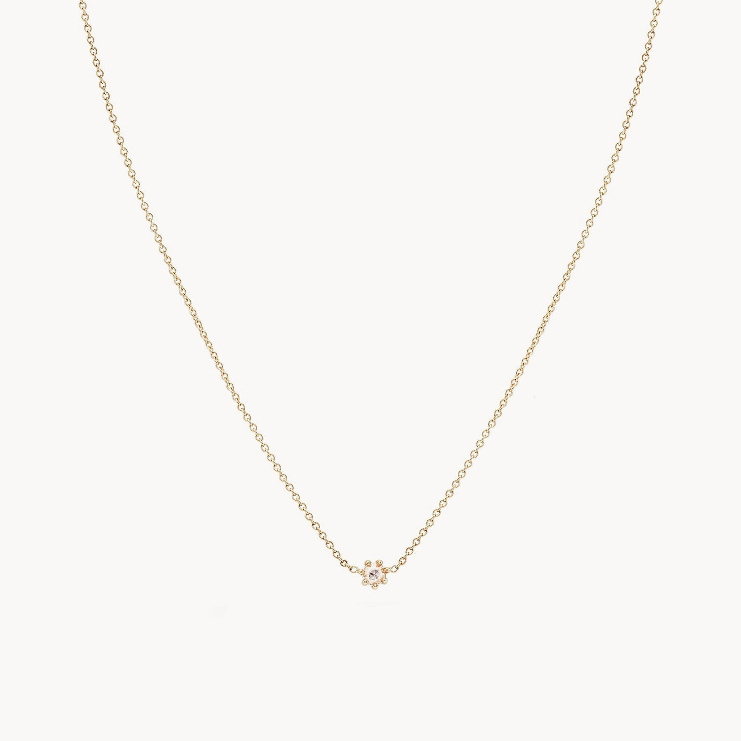 Crystal Beaded Necklace-Dainty diamond nova necklace - 14k yellow gold