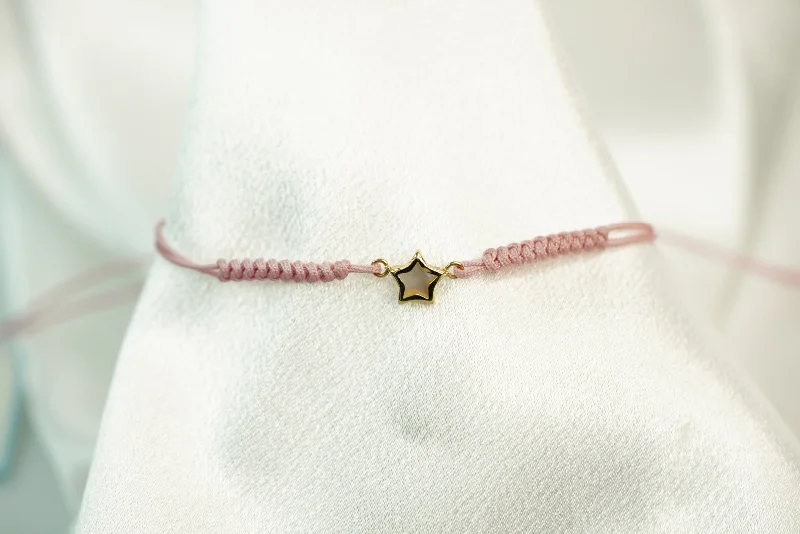 Customizable Gold Bangle Bracelet-14k Star Adjustable Bracelet