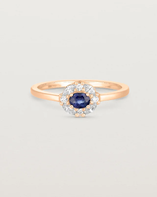 Unique Promise Ring-Tilly Halo Ring | Australian Sapphire & Diamonds