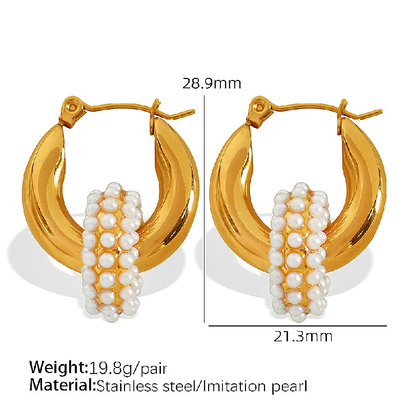 Plastic Beads Gold Earrings 2