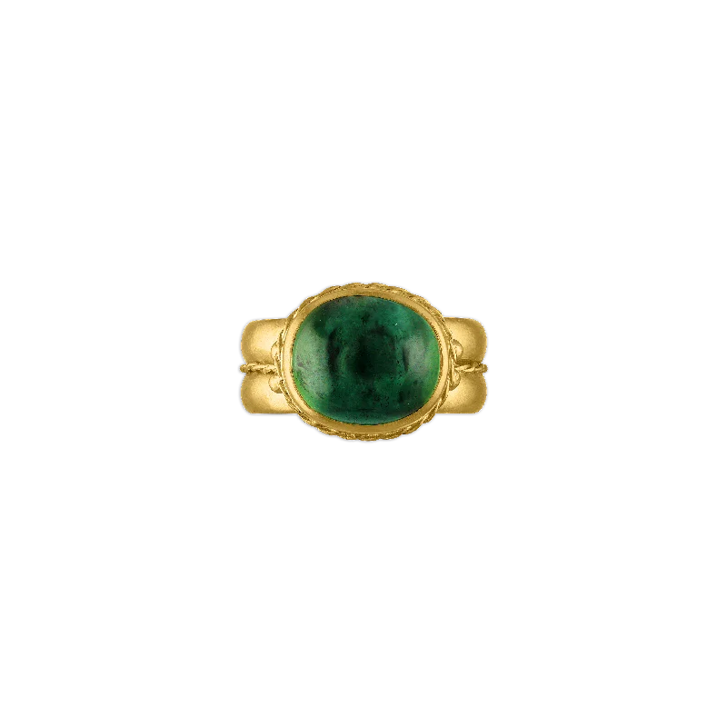 Handmade Promise Ring-Green Tourmaline Nauta Ring