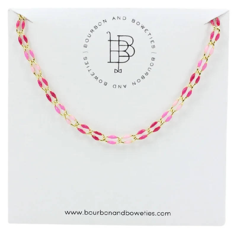 Bright Gold Necklace-The Saylor Necklace - Pink Multi