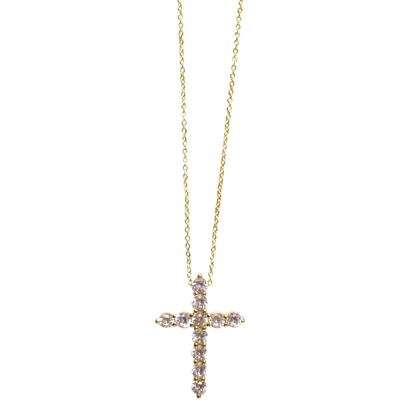 Beaded Pendant Necklace-CZ Cross Necklace