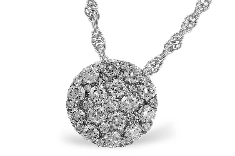 Personalized Diamond Necklace-14K White Gold 1.00ctw Diamond Cluster Necklace by Allison Kaufman