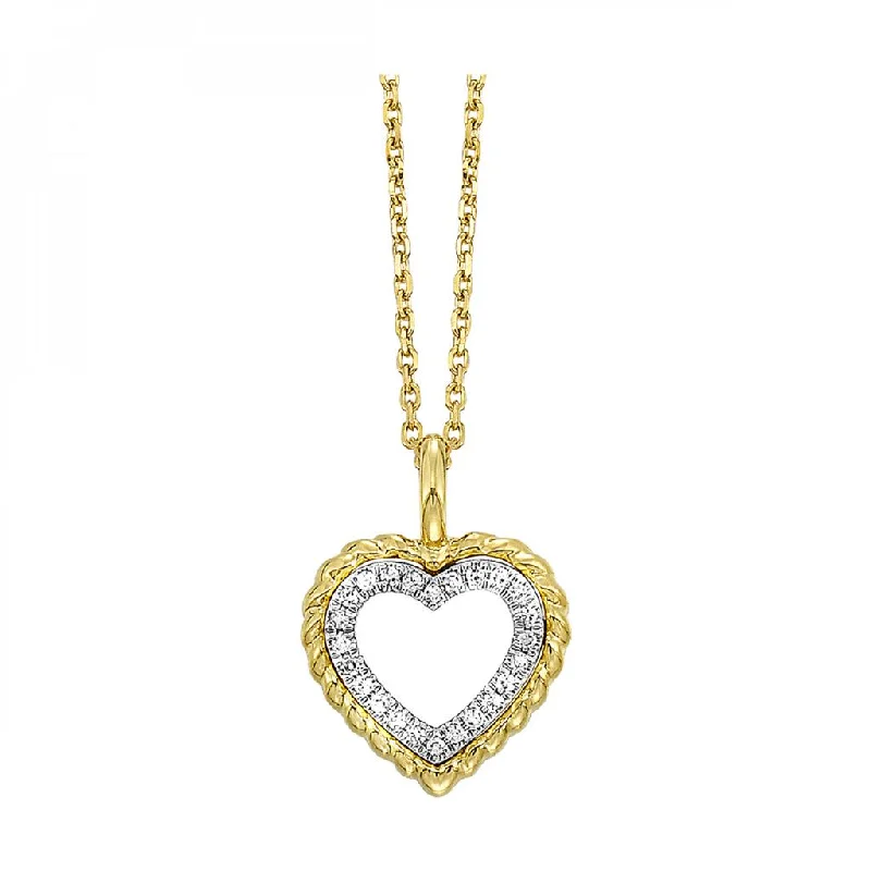 Long Gemstone Necklace-14K Yellow Gold 0.05ctw Diamond Heart Necklace