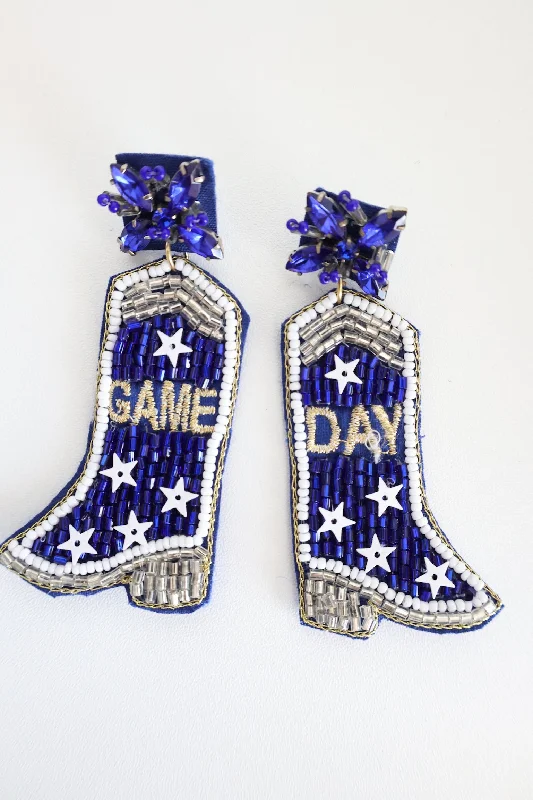 Pearl Drop Earrings-Giddy Up Game Day Earrings